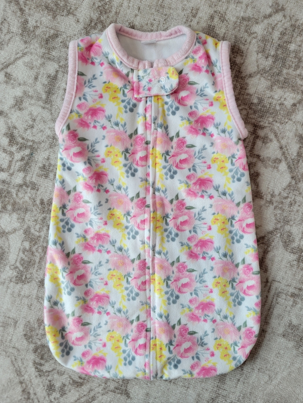 Kensie Baby 0–3M Floral Fleece Sleep Sack Zip Up Cozy Soft Cottagecore‎